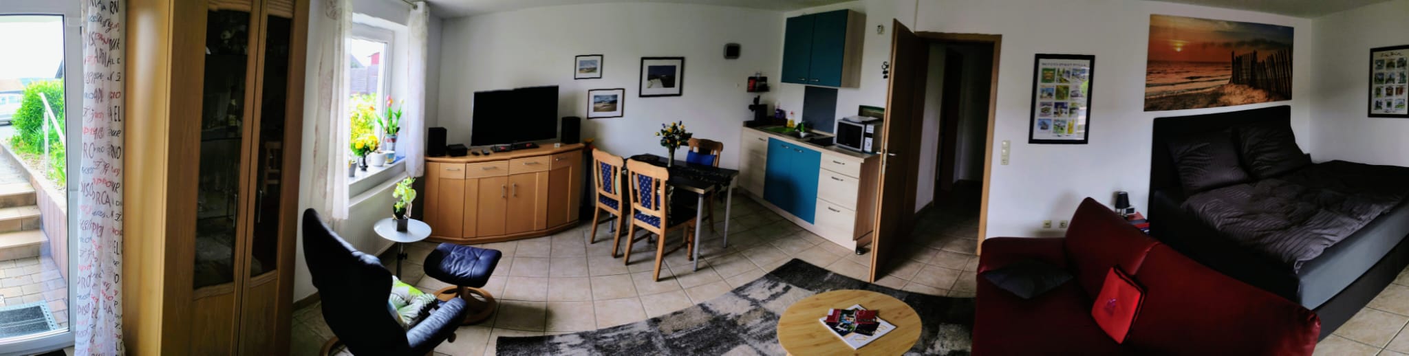 Fernsehecke - Zimmer - K&uuml;che